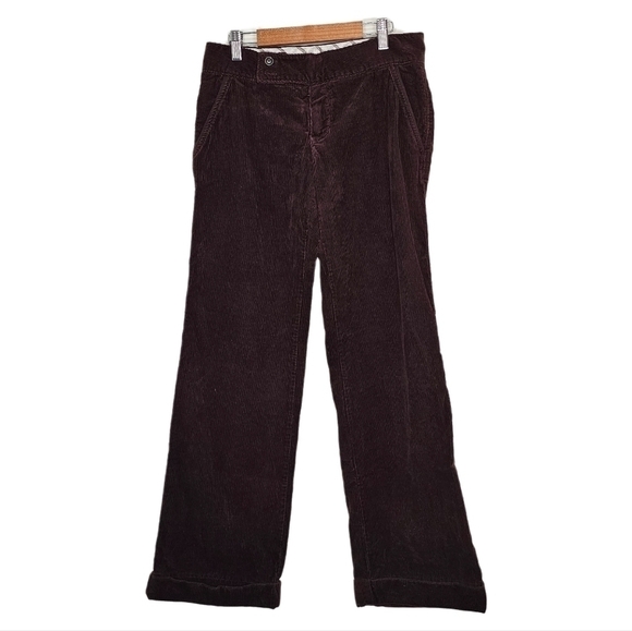Free People Pants - Free People boho corduroy brown straight leg pants size 4